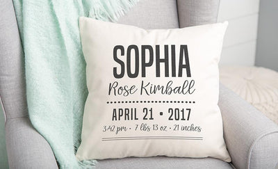 Personalized Welcome Baby Throw Pillow Covers -  - Qualtry