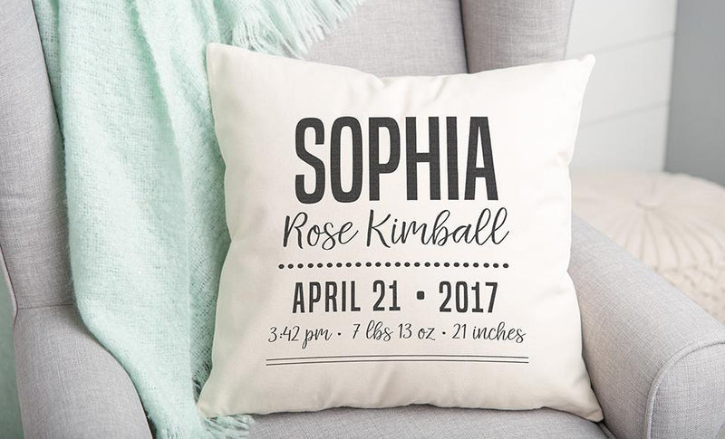 Personalized Welcome Baby Throw Pillow Covers -  - Qualtry