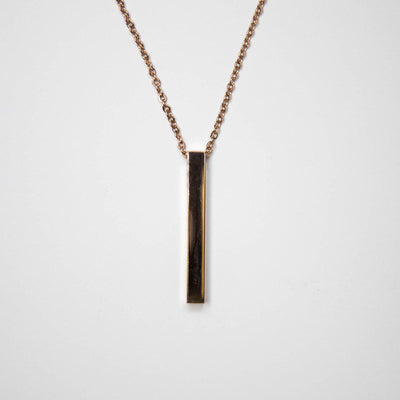 Personalized Vertical Bar Necklaces - Rose Gold