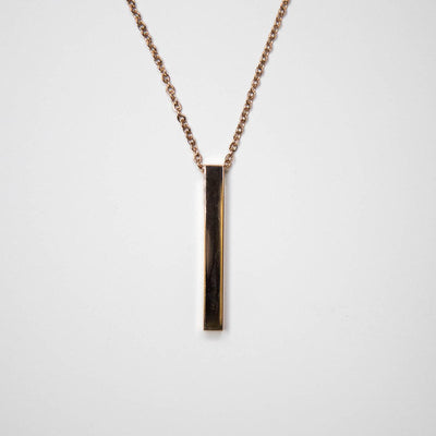 Personalized Vertical Bar Necklaces - Rose Gold - Completeful