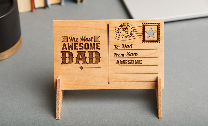 Father’s Day Personalized Wood Postcards -  - Qualtry