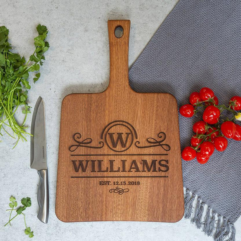 Personalized Mahogany Keystone Handled Cutting Boards -  - Qualtry