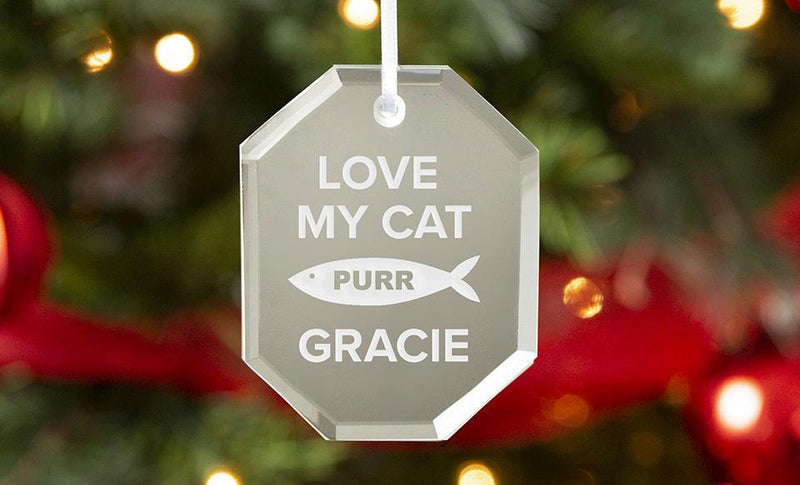 Personalized Octagon Shaped Mirror Ornaments -  - Qualtry