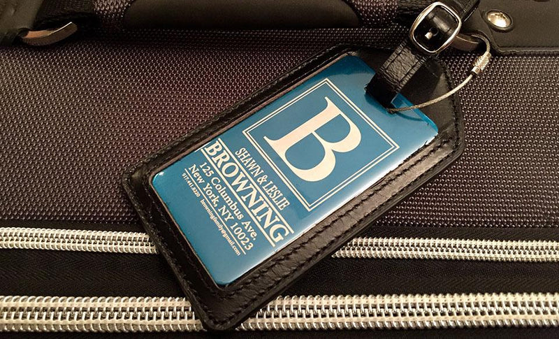 Personalized Aluminum Luggage Tags with Optional Leather Casing -  - Completeful