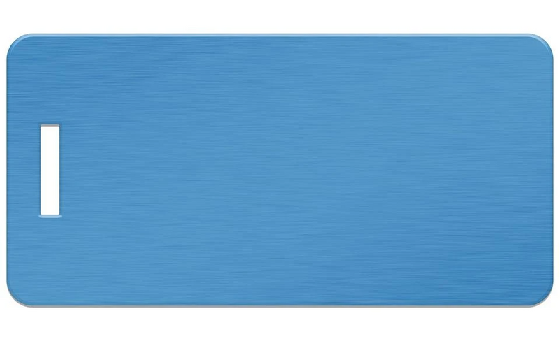 Personalized Aluminum Luggage Tags with Optional Leather Casing - Aqua / Landscape