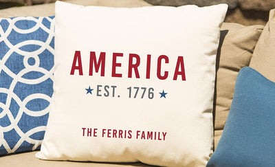 Personalized Patriotic Throw Pillow Covers -  - Qualtry