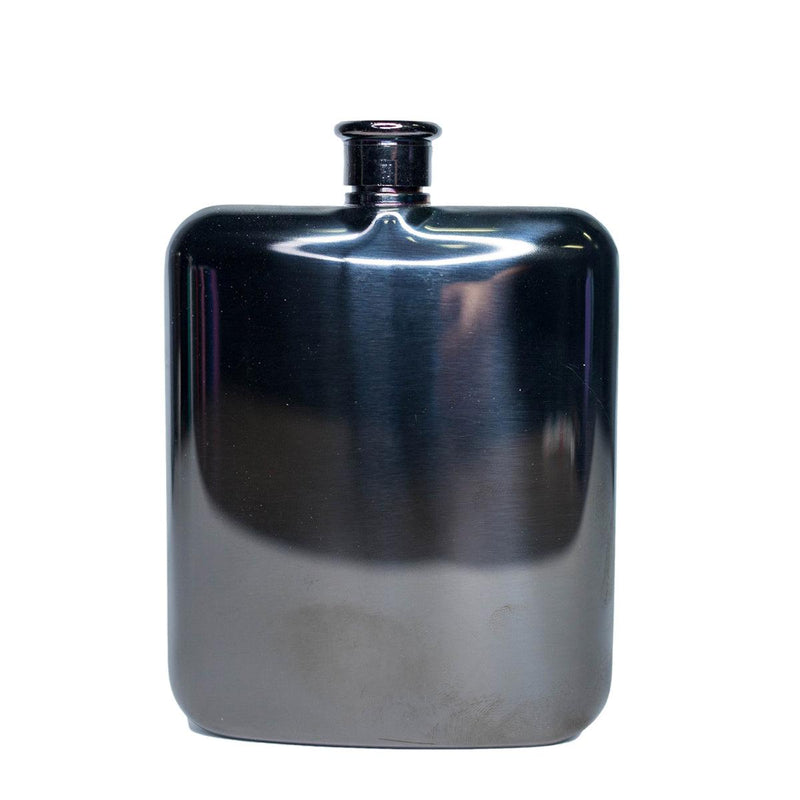 Personalized 5 oz. Square Round Black Flask -  - Completeful