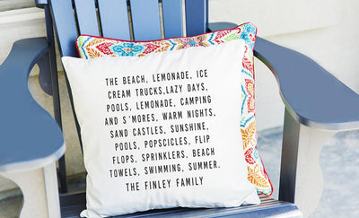 Personalized Summer Throw Pillow Covers -  - Qualtry