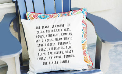 Personalized Summer Throw Pillow Covers -  - Qualtry