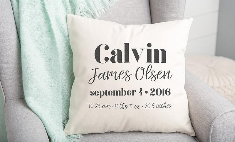 Personalized Welcome Baby Throw Pillow Covers -  - Qualtry