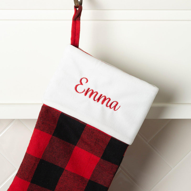 Personalized Plaid Christmas Stockings -  - Qualtry