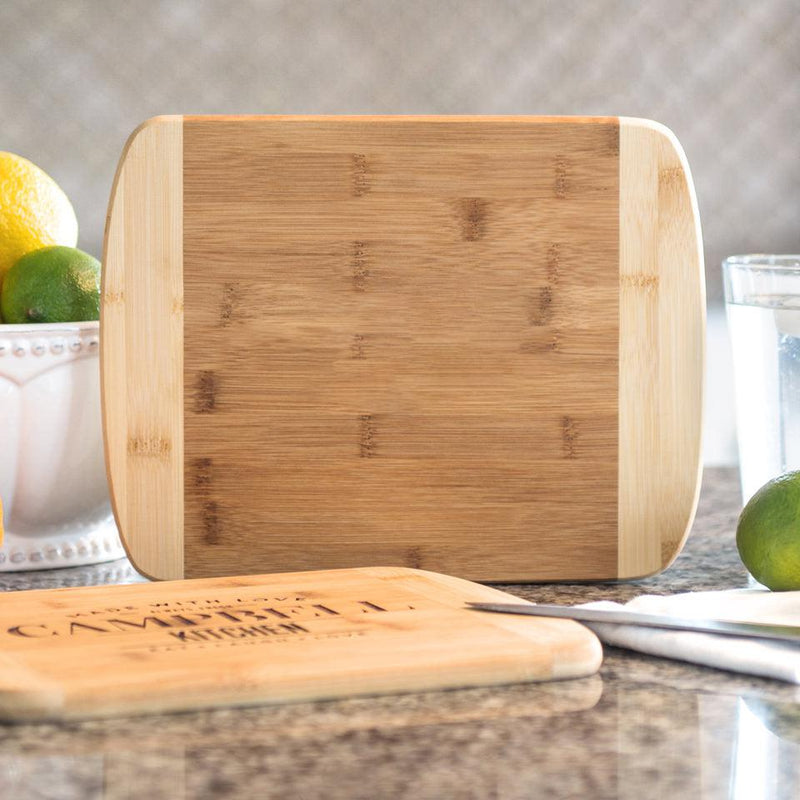 Personalized Holiday Bamboo Cutting Boards - Rounded Edge - 8.5x11 - Qualtry