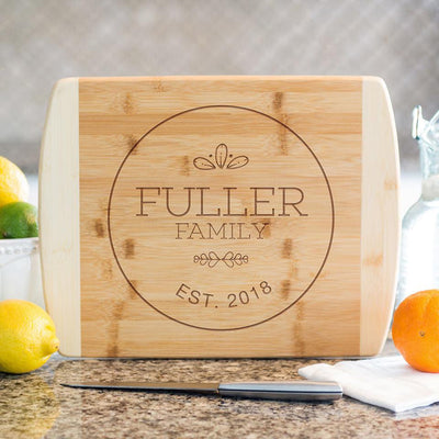 Personalized 8.5x11 Bamboo Cutting Board with Rounded Edge (Modern Collection) -  - Qualtry