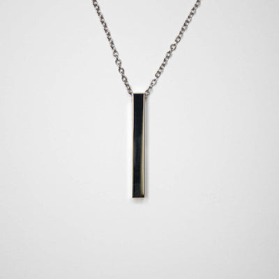 Personalized Vertical Bar Necklaces - Silver - Completeful