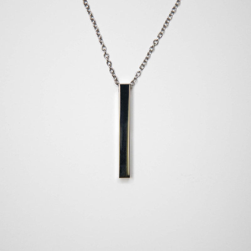 Personalized Vertical Bar Necklaces - Silver - Completeful