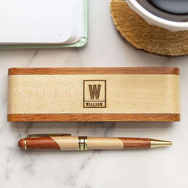 Personalized Solid Top Wood Pen Set -  - JDS