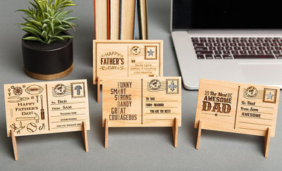 Father’s Day Personalized Wood Postcards -  - Qualtry