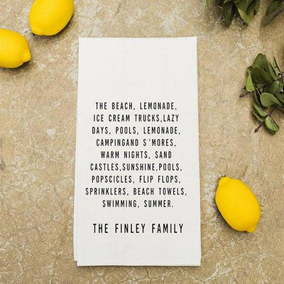 Personalized Summer Tea Towels -