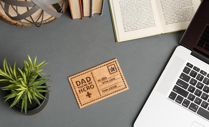 Father’s Day Personalized Wood Postcards -  - Qualtry