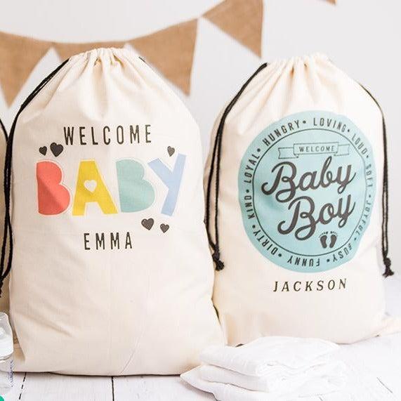 Personalized Jumbo Baby Gift Bags -