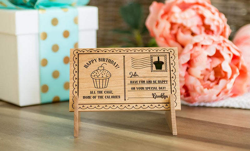 Personalized Wood Birthday Postcards -  - Qualtry
