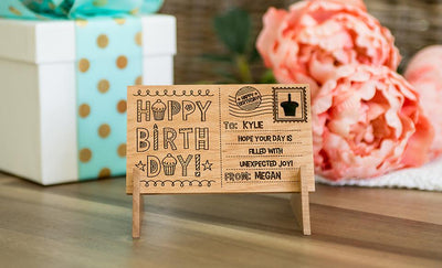 Personalized Wood Birthday Postcards -  - Qualtry