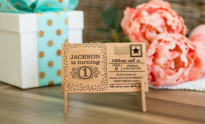 Personalized Wood Birthday Postcards -  - Qualtry