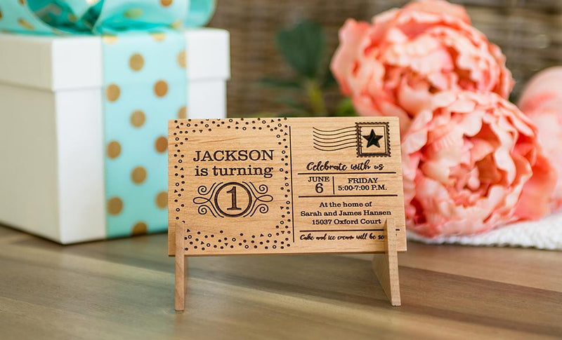 Personalized Wood Birthday Postcards -  - Qualtry