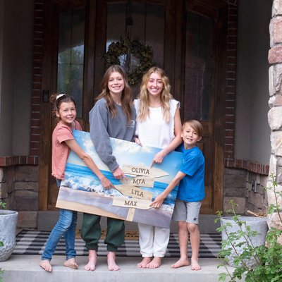 Personalized Beach Canvas Print with Family Names -  - JDS