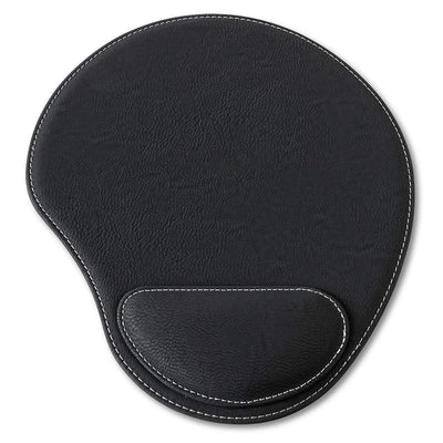 Personalized Black Vegan Leather Mouse Pad -  - JDS