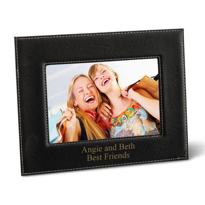 Personalized 5x7 Vegan Leather Picture Frame - Black - A Gift Personalized