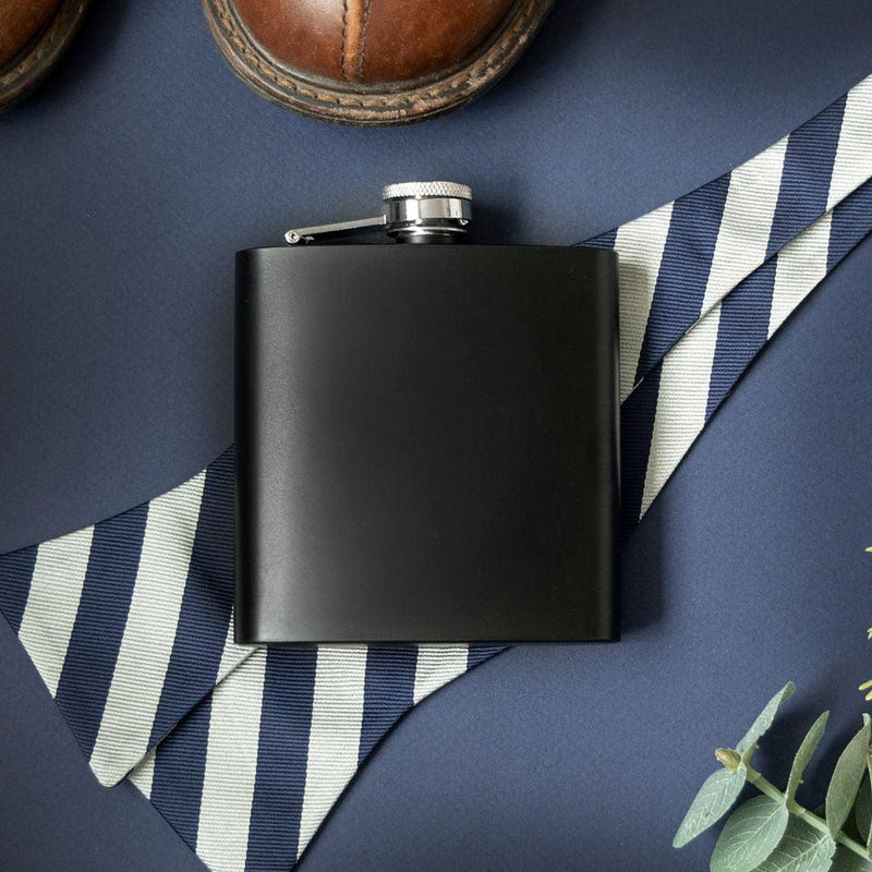 Personalized Groomsmen Proposal Black Matte Flask -  - JDS