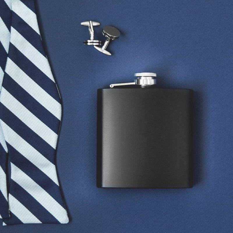 Personalized Matte Black Mustache Flasks -  - JDS