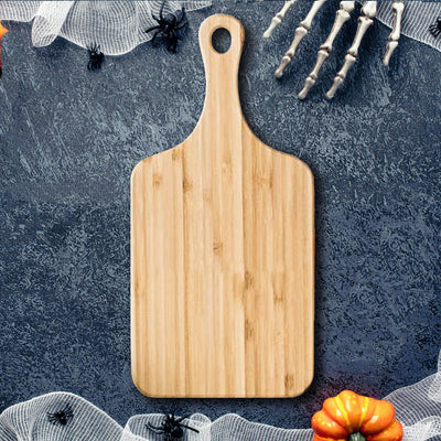 Personalized Halloween Small Handled Bamboo Cutting Boards - Small - Qualtry