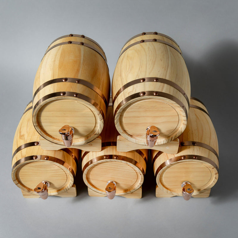 Personalized Mini Pine Whiskey Barrel - Set of 5 -  - JDS