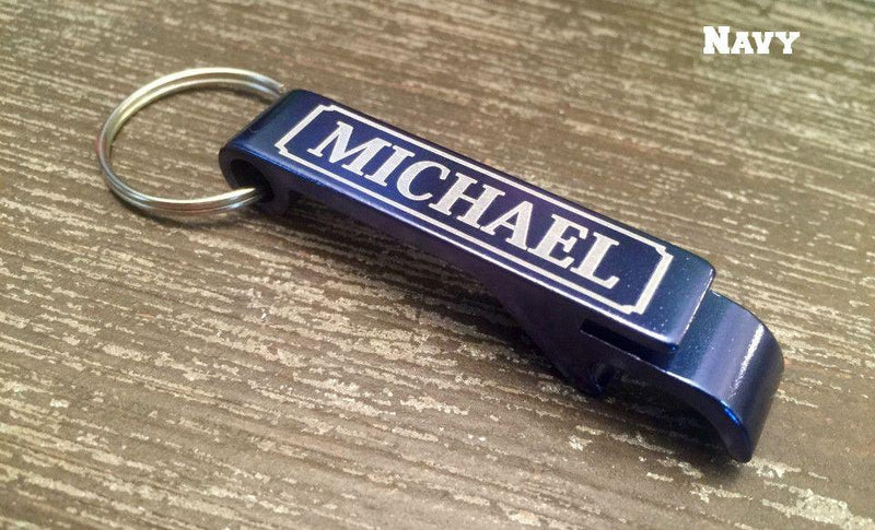 Personalized Aluminum Bottle Openers - Navy - Qualtry