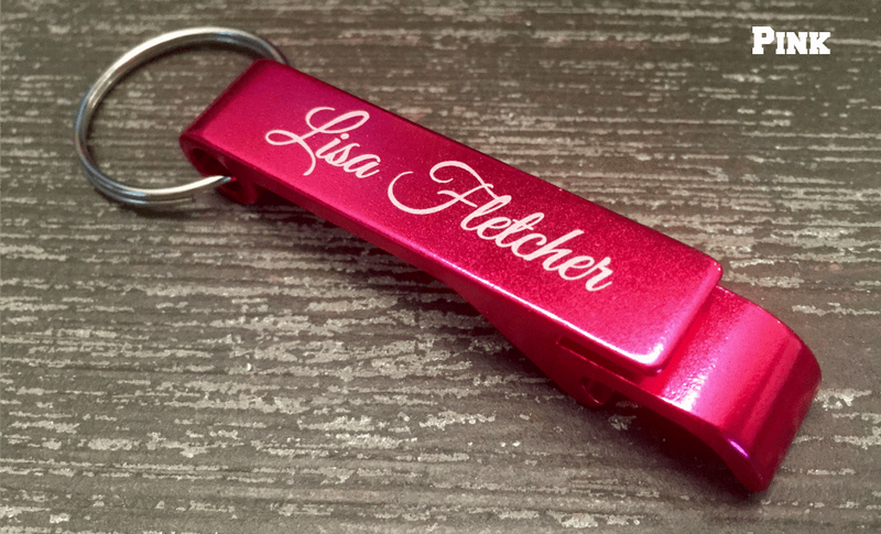 Personalized Aluminum Bottle Openers - Pink - Qualtry