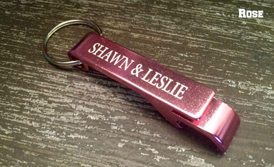 Personalized Aluminum Bottle Openers - Rose - Qualtry