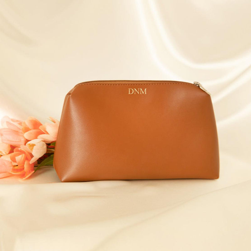 Personalized Vegan Leather Clutch - Camel - Qualtry