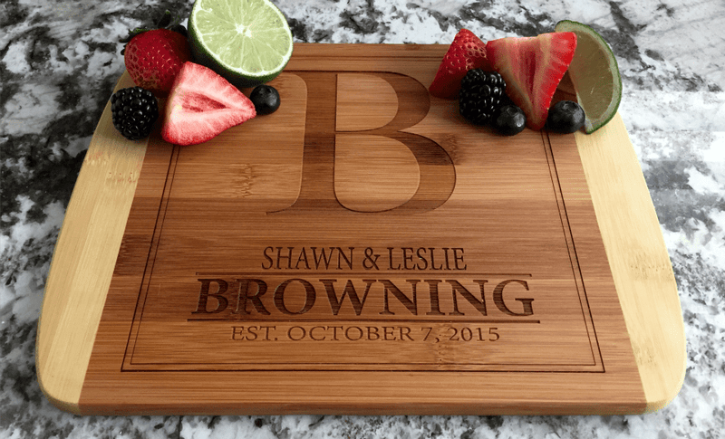 Personalized 8.5x11 Bamboo Cutting Board with Rounded Edge -  - Qualtry