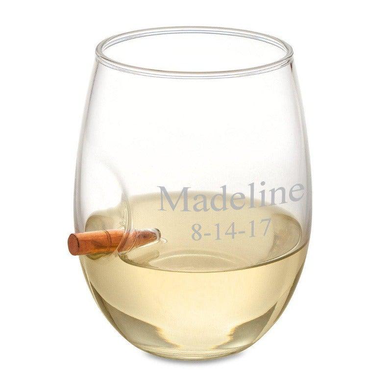 Personalized Bullet Wine Glass -  - JDS