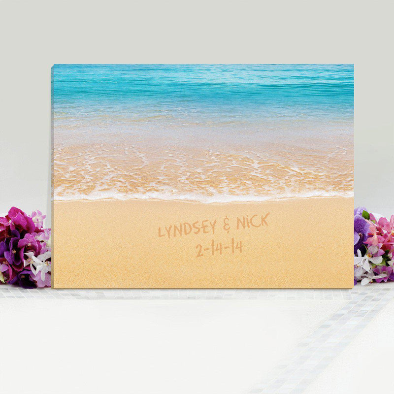 Personalized Heart in Sand Canvas Sign -  - JDS