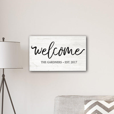 Personalized Welcome Sign 14"x24 With Family Name - Default Title - JDS