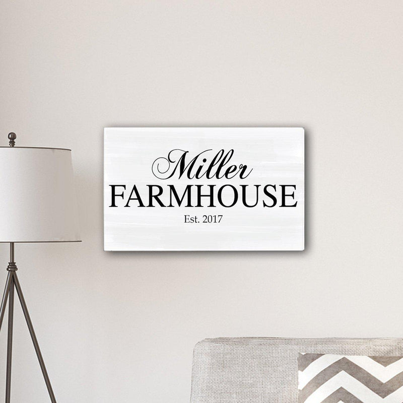 Personalized Family Name Farmhouse Canvas Print - 14" x 24" - Default Title - JDS