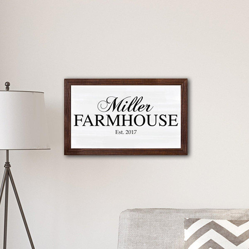 Personalized Framed Family Name Farmhouse Canvas Print - 14"x24" Sign -  - JDS