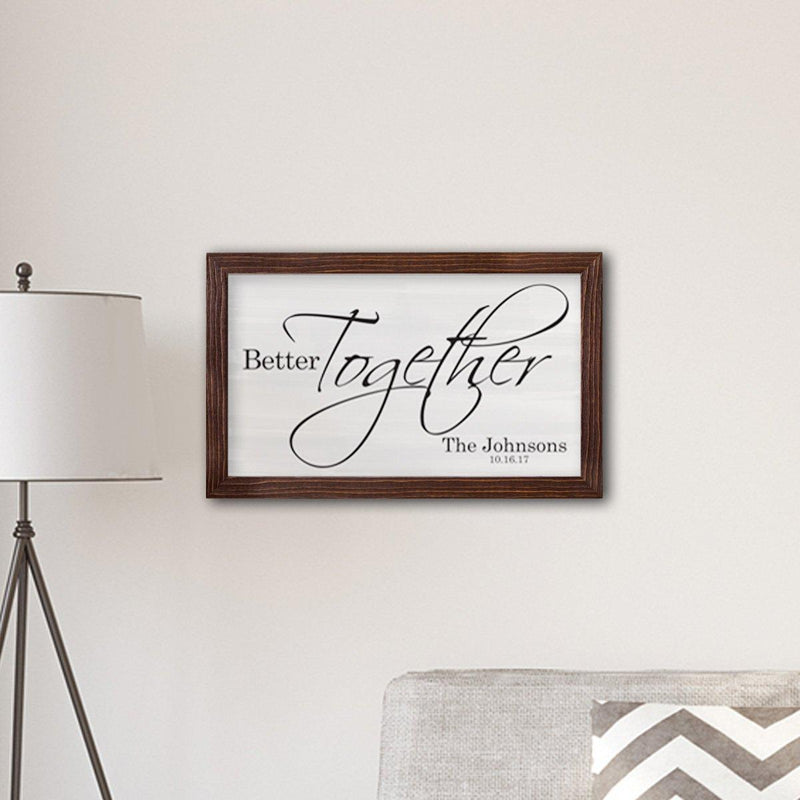 Personalized Framed Better Together Farmhouse Print - 14"x24" -  - JDS