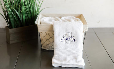 Monogrammed Luxury Bathroom Hand Towels - Smith - Qualtry