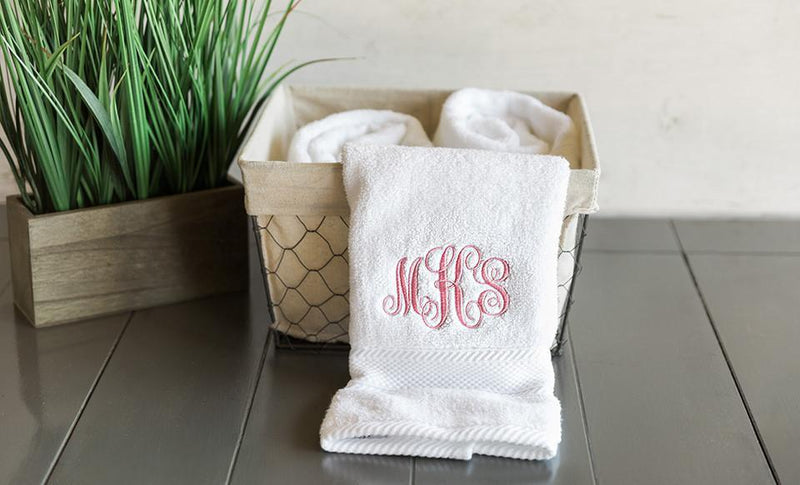Monogrammed Luxury Bathroom Hand Towels - MKS - Qualtry