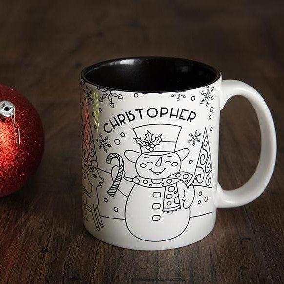 Personalized Christmas Coloring Mugs -  - Qualtry