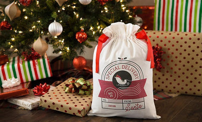 Personalized Drawstring Santa Sacks -  - Qualtry